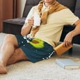 thumbnail image 3 of Haiem Avocado in Space1 Men's Pajama Short with Soft Woven Cotton Elastic Waistband Sleep Short-Small, 3 of 9