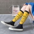 thumbnail image 6 of Picia Women Crew Soft Moisture-wicking Socks Yellow Limes Pattern Design Cotton Socks, One Size fit All, 6 of 9