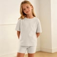 thumbnail image 6 of Yongwang Girls 2 Piece Outfit Short Sleeve T-Shirt and Shorts Set Soft Comfortable Summer Kids Outfit, 6 of 8