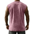 thumbnail image 3 of Dresfit Mens Shirts Sleeveless Washed Cut Off Tank Tops Crew Neck Distressed Gym Basic Tees Summer 2026 Muscle Fit Loose Solid Color Workout Shirt Pink 2XL, 3 of 3