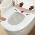 thumbnail image 4 of Christmas Reindeer Toilet Seat Cover for Bathroom, Reusable Toilet Seat Cushion Cover Soft Thickened Warm Washable Toilet Seat Cover Pad with Zipper Handle, 4 of 6