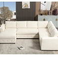 thumbnail image 3 of Oversized Modern Living Room With Storage Function, 114", Chenille, Crystal Buttons, Beige For Comfort Upholstered Plentiful Space, Design, 3 of 6