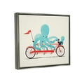 thumbnail image 4 of Stupell Industries Octopus Tandem Bicycle Animals & Insects Painting Gray Floater Framed Canvas Art Print Wall Art, 31 x 25, 4 of 10