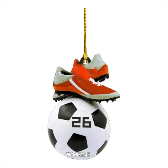 Personalized Football Christmas Ornament, Acrylic Soccer Player Themed Holiday Decoration, Customizable Football Lover Gift, Lightweight Hanging Pendant for Tree and Home Decor