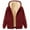 Wine, variant on XIAONU Womens Hoodies Fleece-Lined Thickened Zipper Hooded Jacket Solid Color Drawstring Hooded Sweatshirt With Pockets