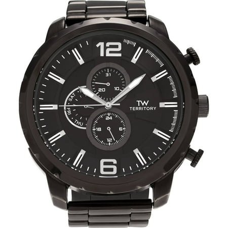 Territory Men's Stainless Steel Round Chronograph Dial Link Bracelet Fashion Watch