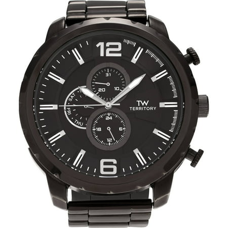 Territory Men's Stainless Steel Round Chronograph Dial Link Bracelet Fashion Watch