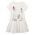 thumbnail image 5 of WIBACKER 2-7T Toddler Girls Dress Short Sleeve Tunic A-Line Tiered Swing Dresses for Little Kids - 1Pcs White Fairy, 5 of 9