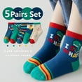 thumbnail image 5 of 5Pairs Children Dinosaur Socks Baby Autumn and Winter Boys Mid Length Cotton Girls Cartoon Socks Soft and Comfortable Kid Socks DinoWorld L(6-8Years), 5 of 6