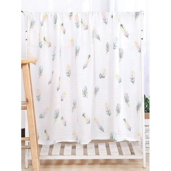 Manta Muselina para bebé 70% bambú y 30% algodón, Suave y Transpirable, 110cm X 120cm cobijas y frazadas hojas