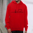 thumbnail image 5 of Floleo Clearance Fall Clothes For Women Men's And Women's Valentine's Day Heart Print Loose Pullover Hooded Sweatshirt Red, 5 of 9