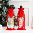 thumbnail image 3 of Bolsa de regalo para botella de vino tinto con pintura de diamantes DIY de Navidad, decoración de Navidad, Santa Claus, alce, bolsa de tela bordada, 3 of 4