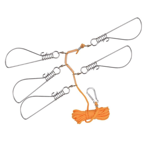 Qiilu Stainless Steel Heavy Duty Fishing Catch Stringer with 5
