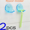 thumbnail image 2 of Plástico Super Suction Cup Razor Rack Clear Bath Holder Holder Shaver Storage Storage Soporte, 2pcs Jooan Hogar, 2 of 2