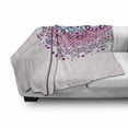 thumbnail image 3 of Mandala Soft Flannel Fleece Throw Blanket, Ornamental Boho Style Print, Cozy Plush for Indoor and Outdoor Use, 60" x 80", Pale Pink Purple, by Ambesonne, 3 of 6