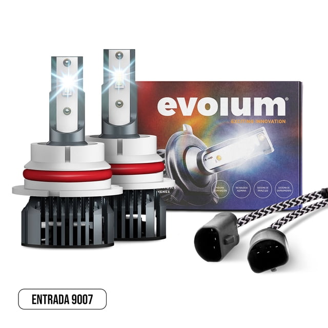 Luces Led para Auto - EVOLUM - Modelo Ultra Luxury 14,000 lúmenes - Resistencia al Agua - Haz de luz Perfecto: Luz Blanca (9007)