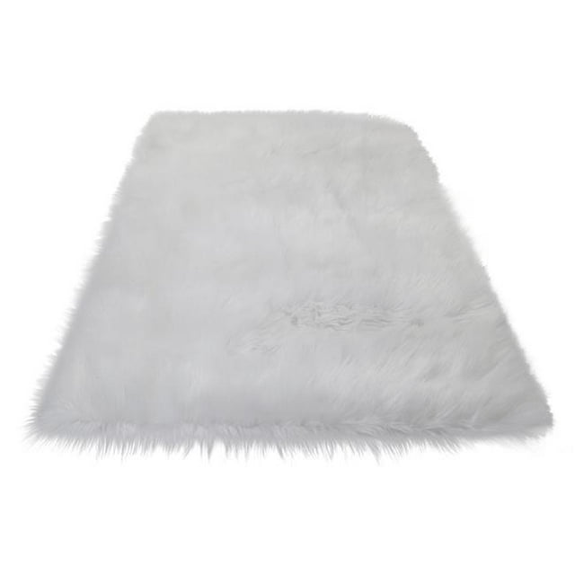 Amazing Rugs LSRWT5125-46 Collection Confortable Tapis en Fausse Fourrure de Mouton Ultra Doux et Moelleux, Blanc