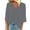 Grey, variant on T Shirts For Women Womens Tops Solid Color Fashion Casual V Neck Three Quarter Sleeve Tops