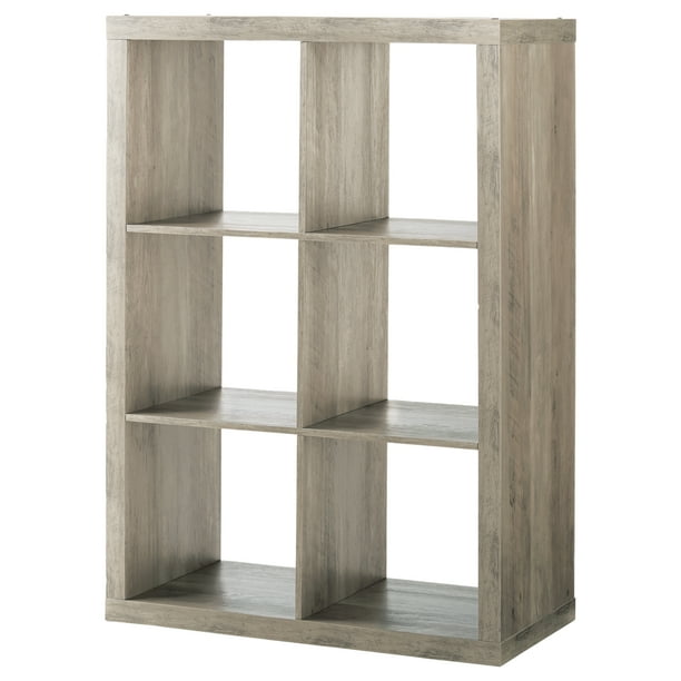 Better Homes & Gardens 6Cube Storage Organizer, Rustic Gray