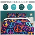 thumbnail image 2 of Peace Sign Colorful Pattern Bedding Set Couple Bedclothes Pillowcase Customized Home Textiles Bed Set for Bedroom Decoration, 2 of 6