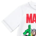 thumbnail image 5 of Marvel Avengers Iron Man Thor Captain America UPF 50+ Rash Guard Swim Trunks Outfit Set Toddler to Big Kid, 5 of 5