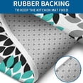 thumbnail image 4 of Black Turquoise and Gray Floral Pattern Bathroom Rugs Sets 3 Piece,Toilet Cover Set,Absorbent Non Slip Bathroom Mats Sets with U-Shaped Contour Rug Toilet Rug Set, 4 of 5