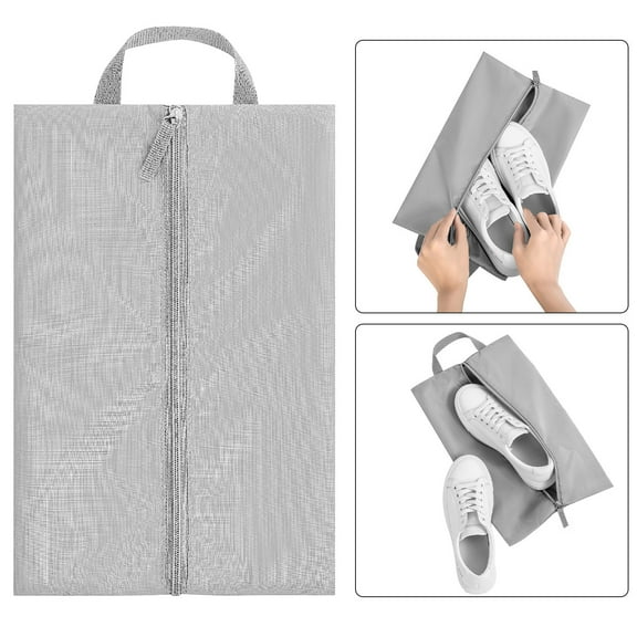 Portable Waterproof Shoe Bag for Travel | Oxford Fabric Shoe Storage Organizer with Handle | Washable Shoe Pouch for Gym Sports & Outdoor Use