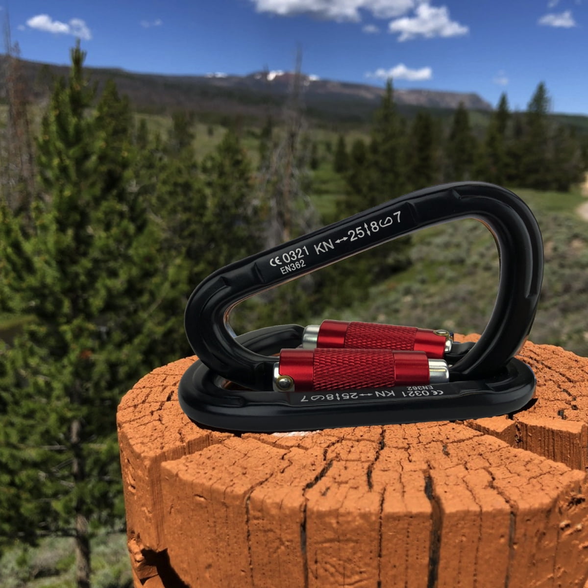 5 - 25kn Carabiners Heavy Duty Climbing Twist Gate Auto Locking Aluminum D Ring