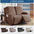 thumbnail image 4 of TAOCOCO Recliner Sofa Covers Stretch Reclining Couch Covers 3 Piece Separate Sofa Slipcover with Pockets, Brown, 4 of 9