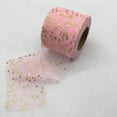 thumbnail image 1 of Nvzi Rollo de cinta de tul de tela con estampado en caliente de 25 yardas con diseño de luna y estrellas, 6 cm de ancho, para decoración,cinta decorativa para manualidades, color rosa claro, 1 of 5
