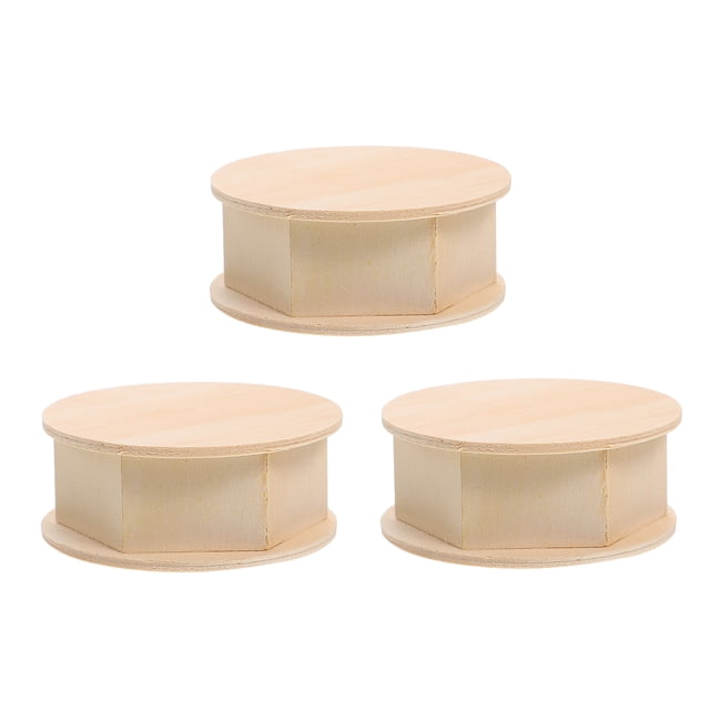 Boîtes de Rangement en Mousse d'Argile Faites à la Main Bois 3 Pcs 9.00x9.00x4.00 Po
