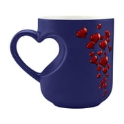 Weloille Valentine's Day Mug 1 Piece, Love Heart Handle Ceramic Cup, Smooth Surface Heat Resistant Drinkware, Romantic Design Reveal Cup for Couple Anniversary Gift Daily Coffee Tea Use
