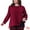 Burgundy, variant on DARING DIVA Women's Plus Long Sleeve Ruffle Crew Neck Casual Blouse 1X Black