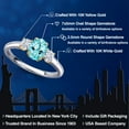 thumbnail image 2 of Gem Stone King 10K Two Tone Gold Blue Apatite and White Moissanite Engagement Ring for Women | 1.14 Cttw | Oval 7X5MM | Gemstone Birthstone | Size 6, 2 of 7