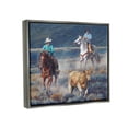 thumbnail image 4 of Stupell Industries Cowboys Wrangling Cattle Animals & Insects Painting Gray Floater Framed Art Print Wall Art, 31 x 25, 4 of 10