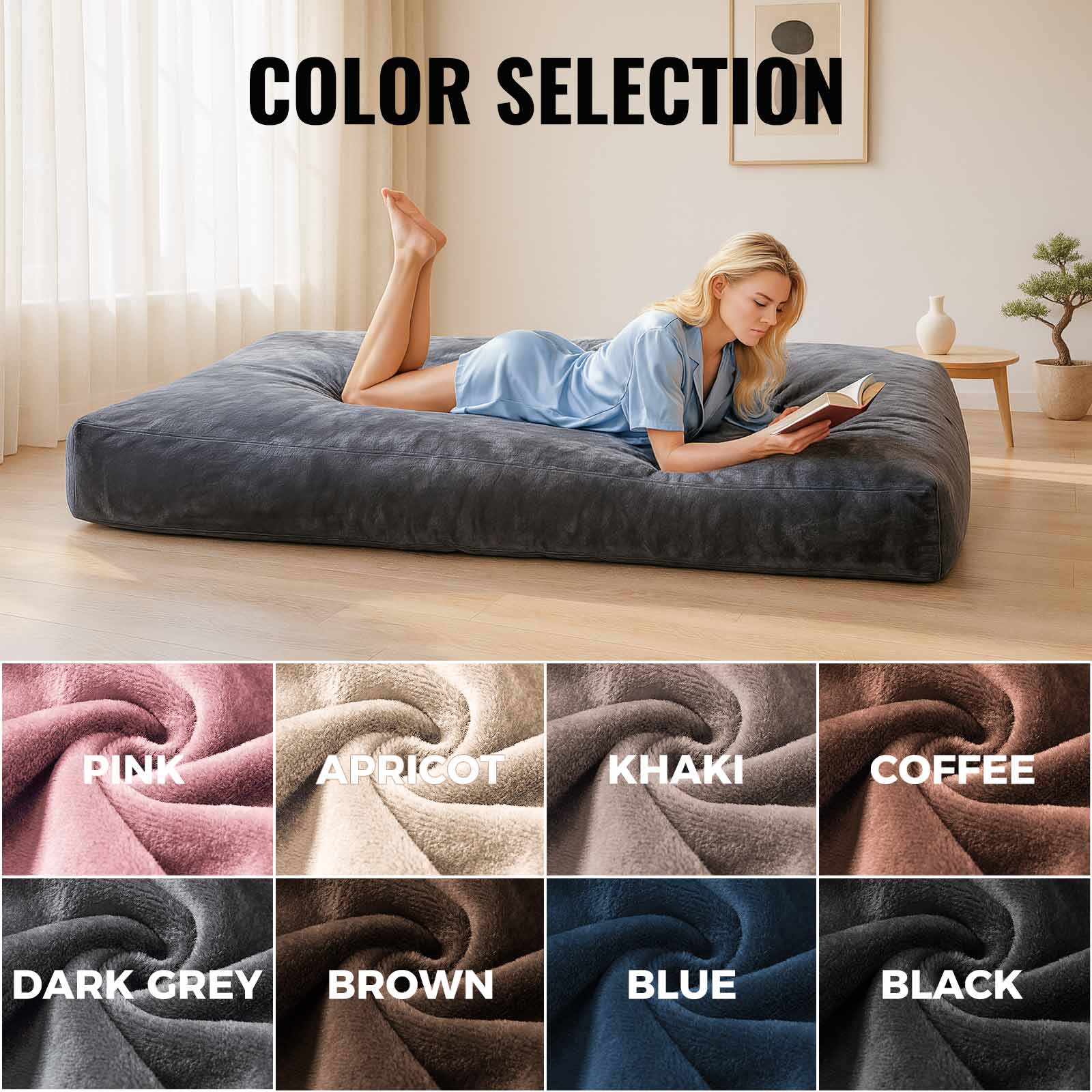 Bean Bag Chair,Convertible Bean Bag Chair Bed Giant Bean Bag Chairs for Adults Memory Foam Bean Bag Bed for Adults Bean Bags Chair that Turns into Bed