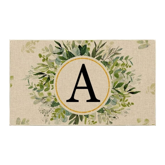Retro Letter Monogram Doormat Absorbent Non Front Door Mat, Washable Entrance Rug for Bathroom, Bedroom, Living Room and Kitchen Decor