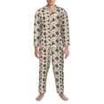 thumbnail image 3 of Susaid Insects A Print Men's Long Sleeve Pajama Set, Two-Piece Button-Down Loungewear PJs Set, Comfortable Sleepwear for Relaxation-X-Large, 3 of 7