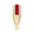 thumbnail image 6 of ANGARA Natural Channel-Set Square 1.8 ct Ruby and Diamond Half Eternity Band in 14K Yellow Gold for Women (Size-3mm) | July Birthstone, Anniversary, Jewelry Gift for Women | Natural Ruby Ring, 6 of 12