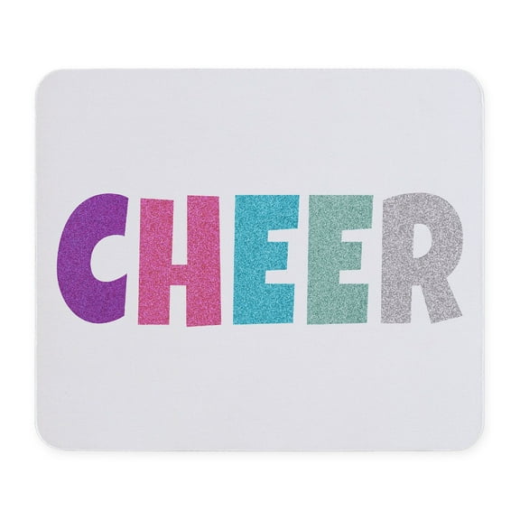 CafePress - Cheer Rainbow Glitter Mousepad - Non-slip Rubber Mousepad, Gaming Mouse Pad