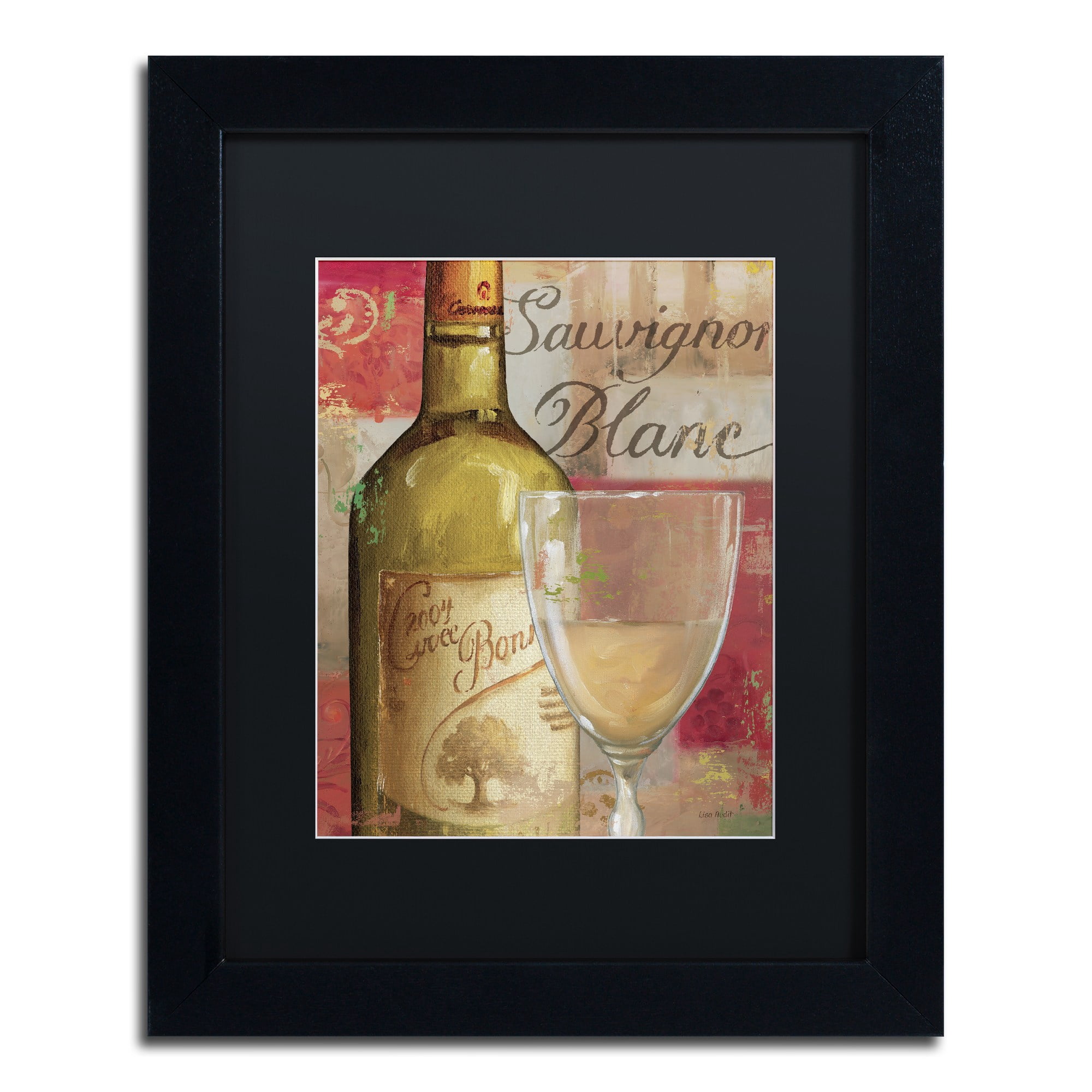 Trademark Fine Art "Vin Abstract II" Canvas Art by Lisa Audit, Black Matte, Black Frame