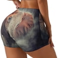 thumbnail image 2 of Fotbe Elephant in Smoke Seamless Shorts, Womens Workout Shorts High Waist Stretch Booty Short for Gym/Yoga/Running/Biking-X-Large, 2 of 9
