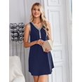 thumbnail image 5 of Ekouaer Nightgowns for Women Cotton Night Gowns Tank Night Shirts Sleeveless Sleep Dress Button Sleep Shirts Henley Sleepwear, 5 of 6