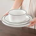 thumbnail image 6 of vancasso 12 pcs Dinnerware Sets, Plates and Bowls Set for 4, Ceramic Dinner Set, White, 6 of 10