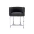 thumbnail image 2 of Guyou 24” Modern Linen Counter Barstool with Upholstered Bucket Kitchen Island Chair with Silver Metal Frame and Curved Back for Living and Dining Room, Grey, 2 of 11