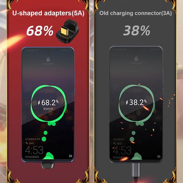 Adaptador de datos de 40 Gbps Mini convertidor USB C hembra a macho en forma de U USB 2.0 Ndcxsfigh Para estrenar