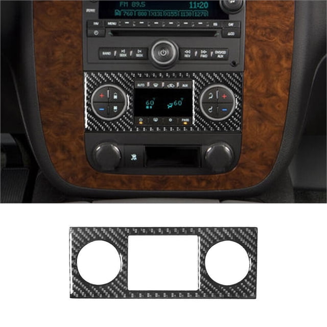 Real Bright Soft Car Interior Carbon Fiber Sticker DecorationCarbon Fiber Digital Climate Control Cover For Tahoe/Yukon/Silverado/SierraAuto Car Protection Interior Accessories