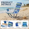 thumbnail image 2 of Ktaxon 2 Pcs Backpack Beach Chair, Outdoor 4-Level Adjustable Folding Chair, Removable Headrest, Blue & Green Stripes, 2 of 10