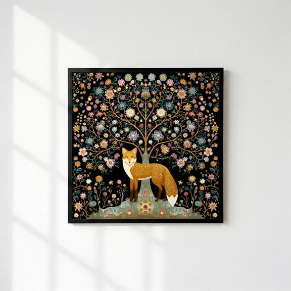 Fox Tree Of Life Wall Art Boho Forest Home Decor