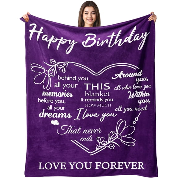 Birthday Gifts for Women, Birthday Gifts for Women Friendship Unique, Happy Birthday Gifts for Her Men Mom Grandma Wife, Best Birthday Gift Ideas, Happy Birthday Decorations Throw Blanket 50"x60" Red
